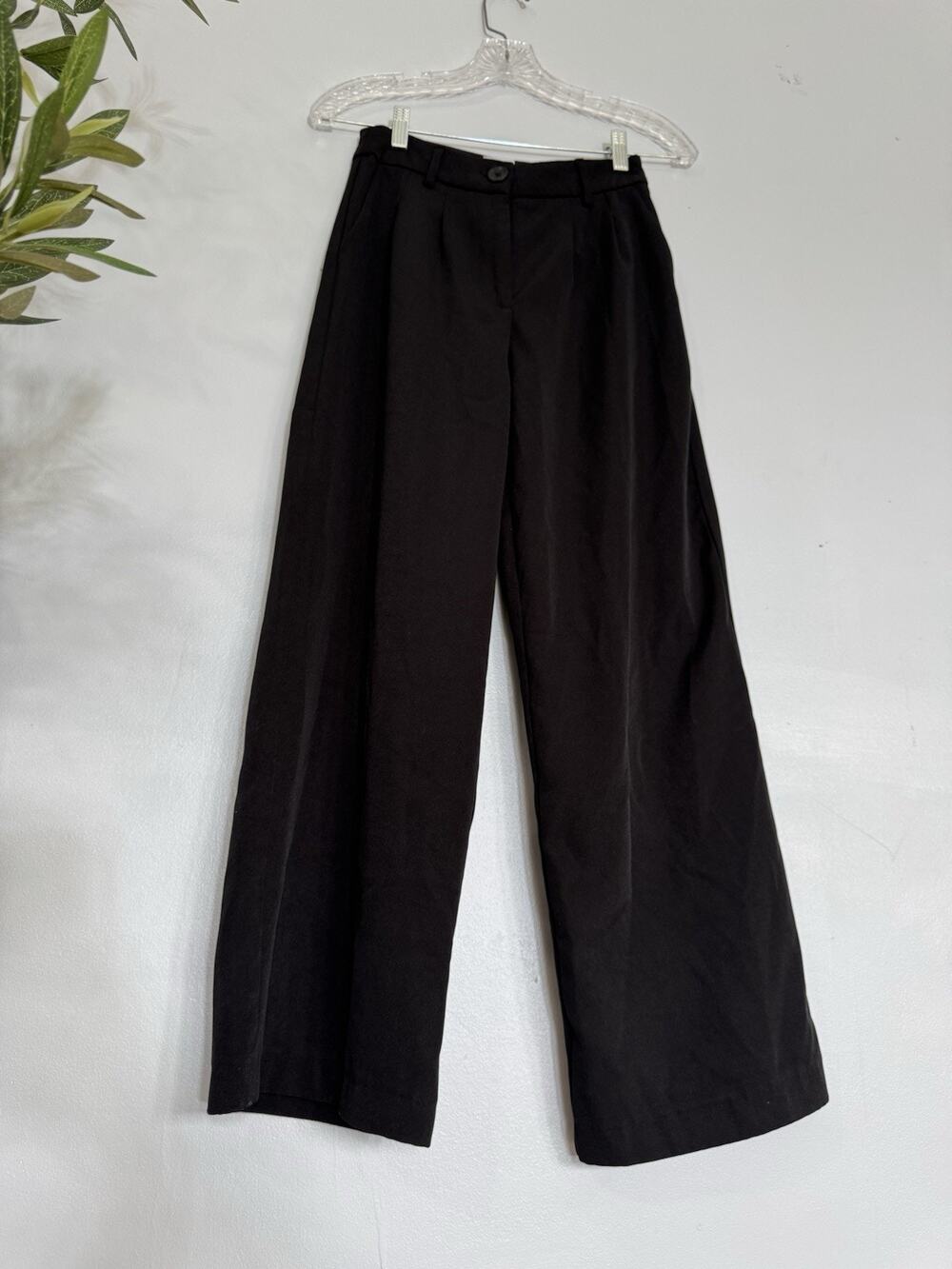 Princess Polly Pants Womens 2 Wide Leg Pleated Tailored High Rise Relaxed Baggy